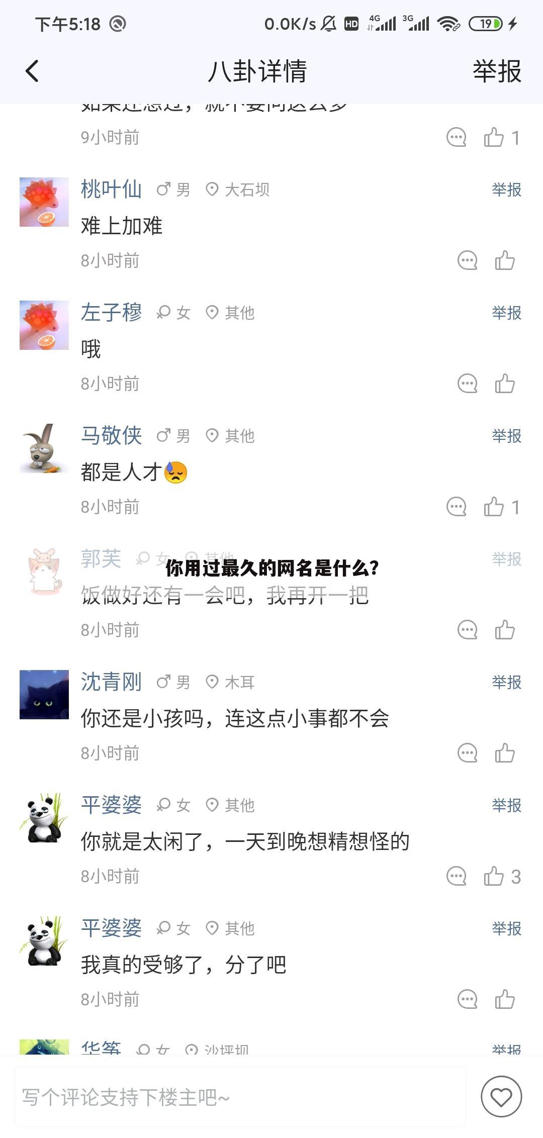 你用过最久的网名是什么?